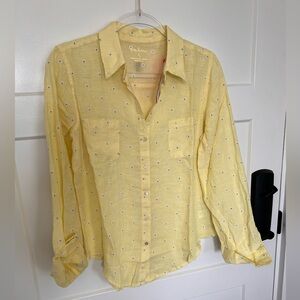 New with tags  Lilly Pulitzer Sea View 100% Linen button down Size S